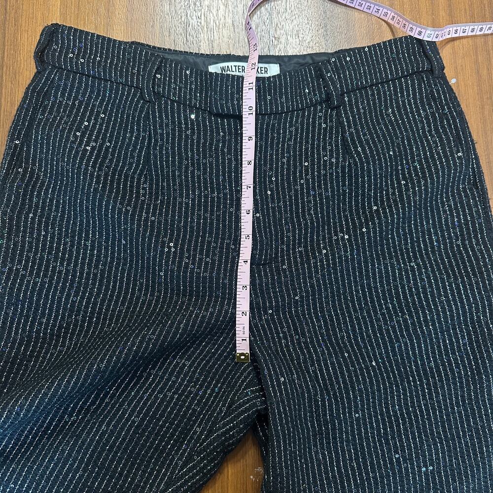 Walter Baker Black Tyler Pant, Sparkle Tweed,‎ Cropped, Holiday,  Size 12 NWOT - Picture 8 of 12